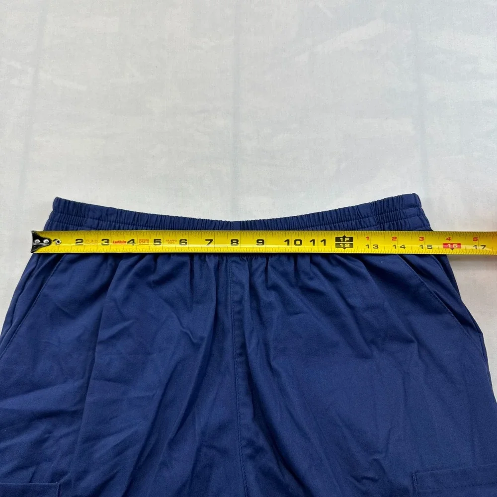 Dickies Medical Scrubs Pants Womens Medium Blue Utility Elastic Waist Pull On